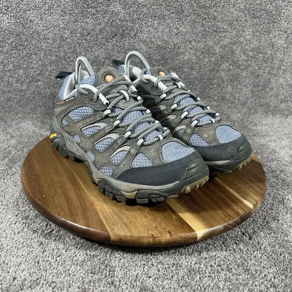 Merrell Moab 2 Ventilator Women’s Size 9 Gray Blue Mid Trail Hiking Shoes Used